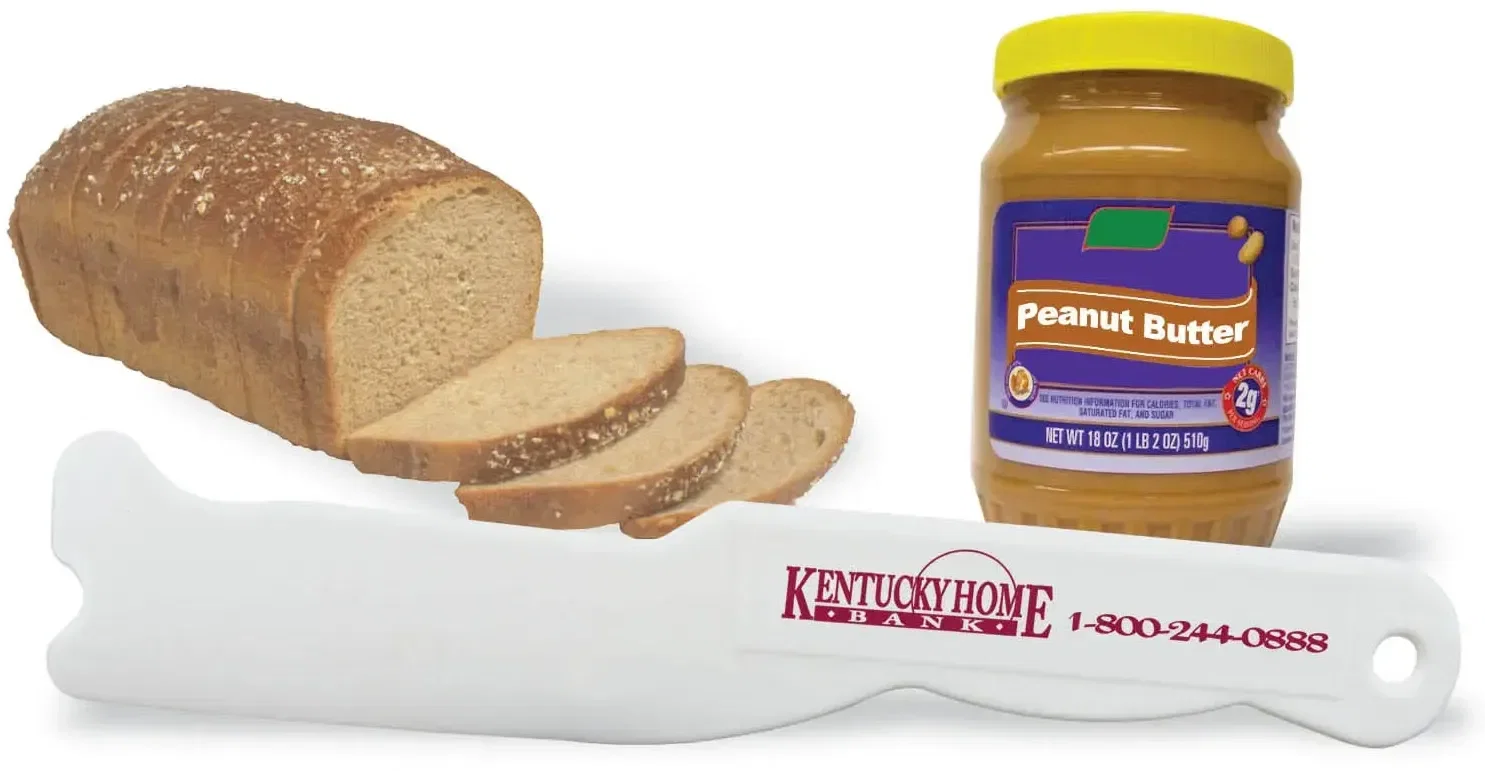 P. B. and J. Spreader / Spatula. Dishwasher-safe polypropylene spatula for spreading peanut butter and jelly, view 3