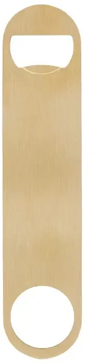 Custom Brushed Gold Paddle Style Bottle Opener — view 2