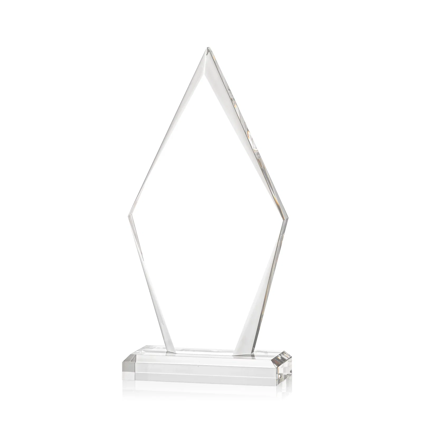 Custom Acrylic Arrowhead Award With Tapered Bevels on Beveled Base for volunteer appreciation