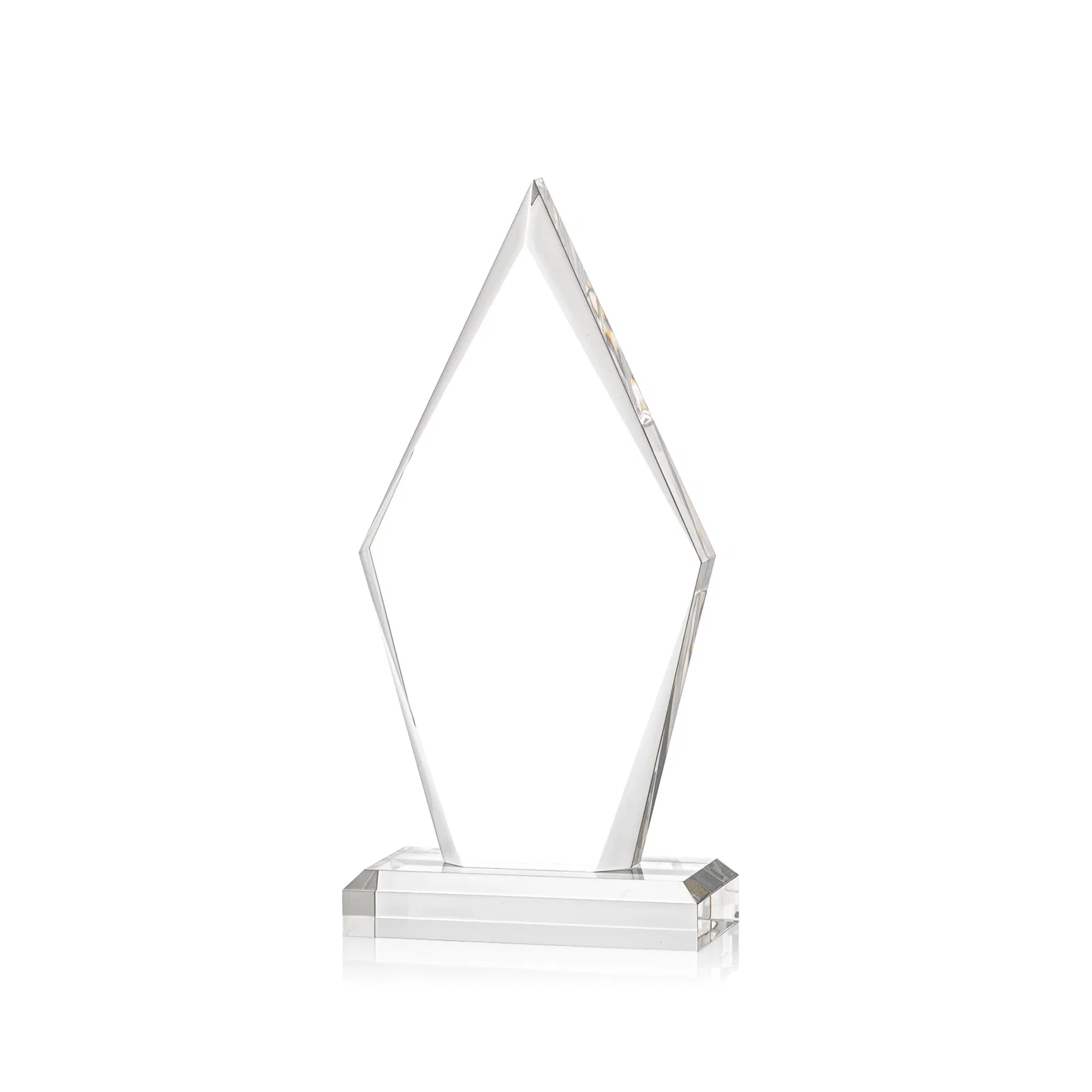 Custom Acrylic Arrowhead Award With Tapered Bevels on Beveled Base for company anniversary events