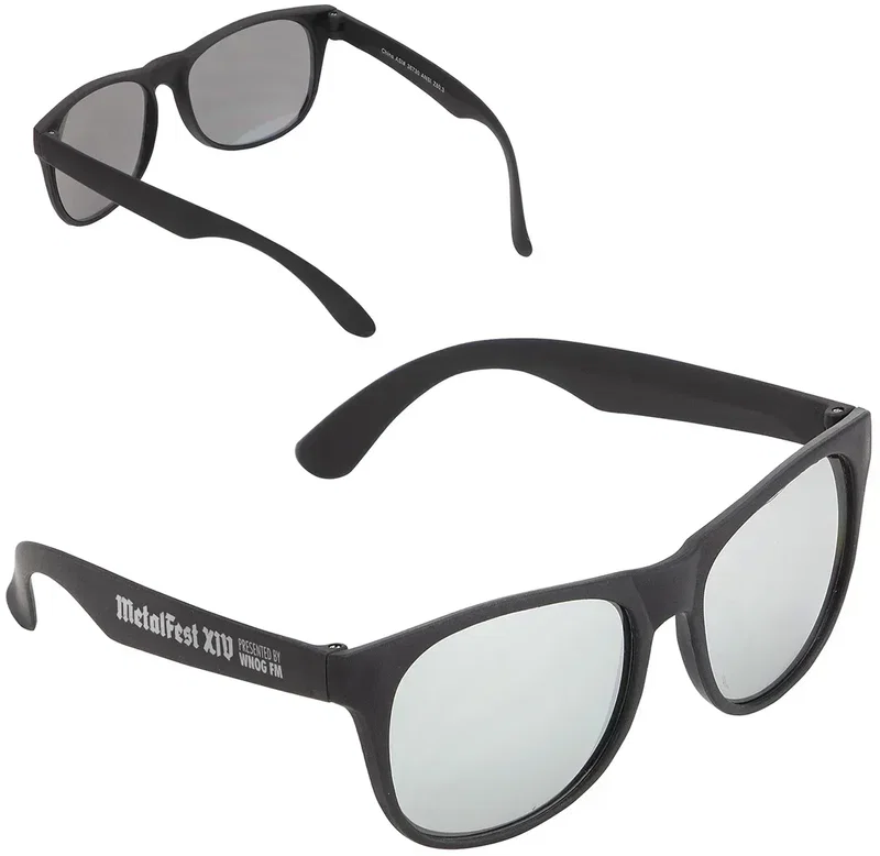 Custom Palmetto sunglasses side profile showing branded temple imprint area