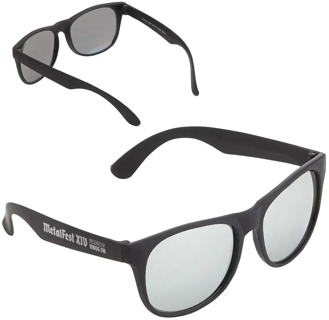 Custom Palmetto sunglasses side profile showing branded temple imprint area