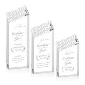 Acrylic Tower Award with Faceted Textured Top