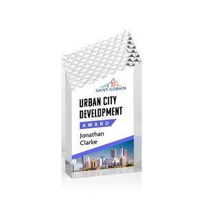 Acrylic Tower Award with Faceted Textured Top