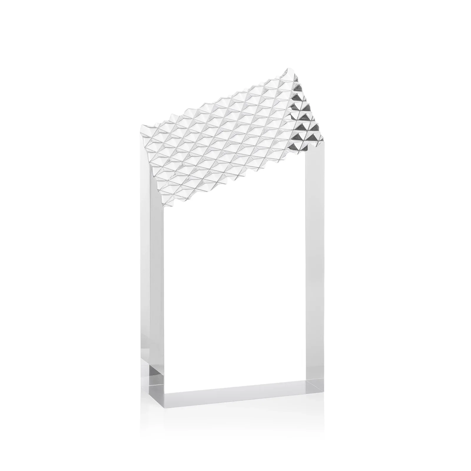 Promotional Acrylic Tower Award with Faceted Textured Top for corporate award ceremonies