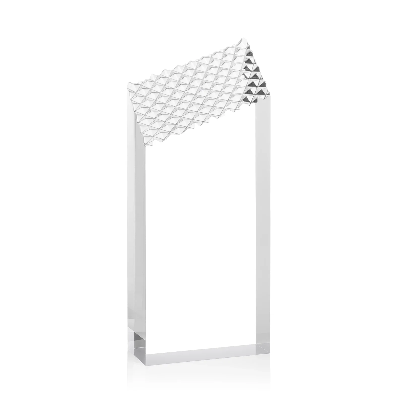 Promotional Acrylic Tower Award with Faceted Textured Top for service anniversary gifts