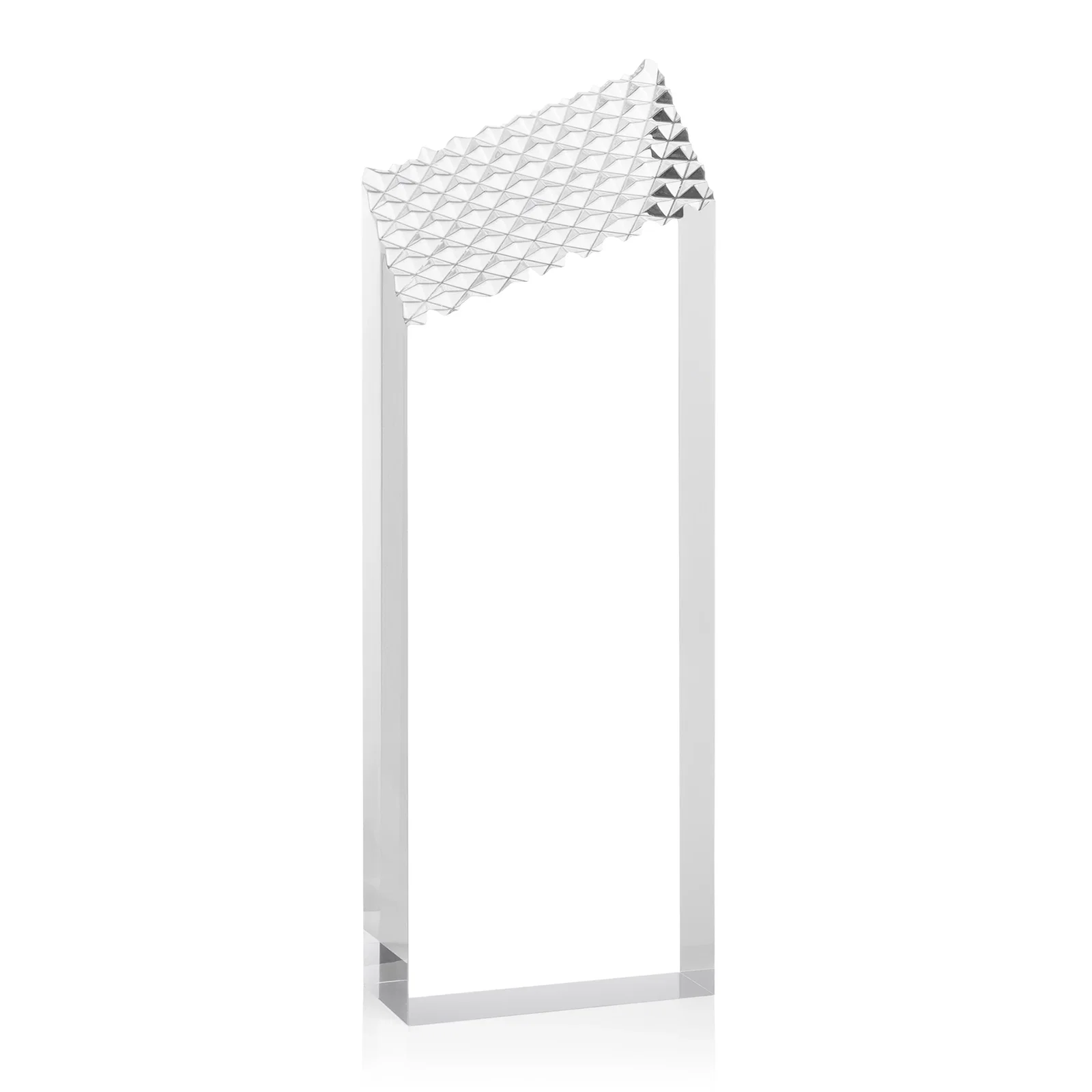 Promotional Acrylic Tower Award with Faceted Textured Top for sales achievement awards