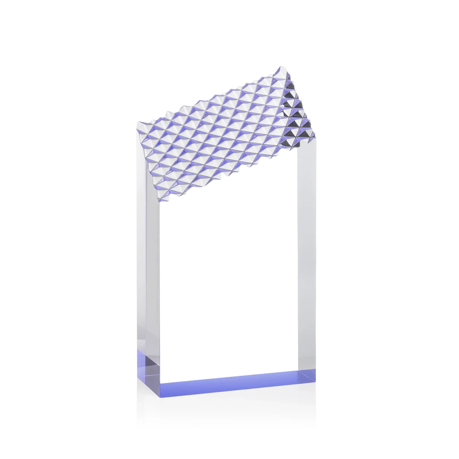 Promotional Acrylic Tower Award with Faceted Textured Top for graduation ceremonies