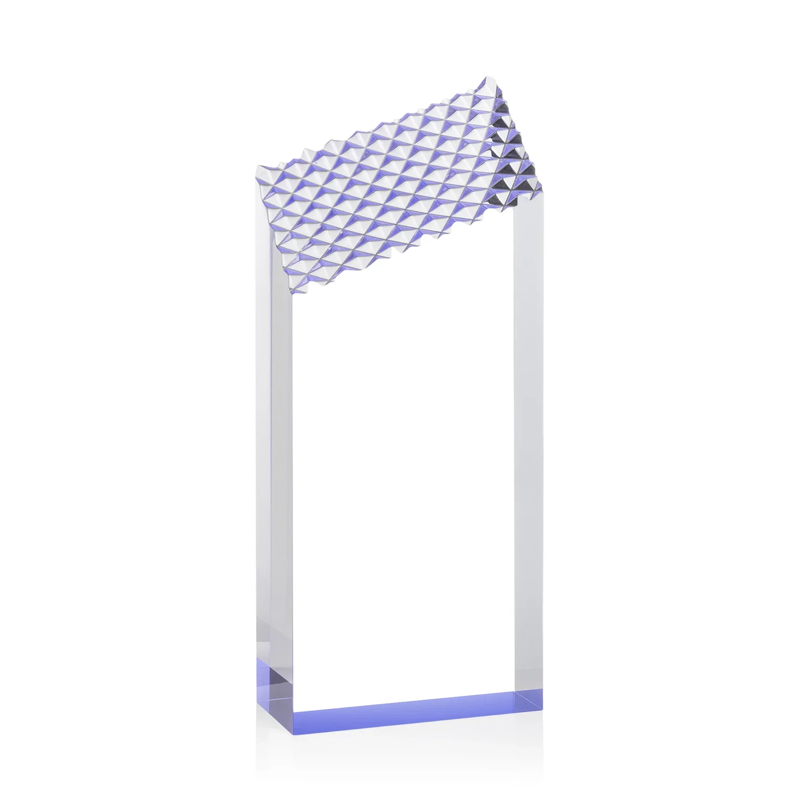 Promotional Acrylic Tower Award with Faceted Textured Top for safety achievement programs