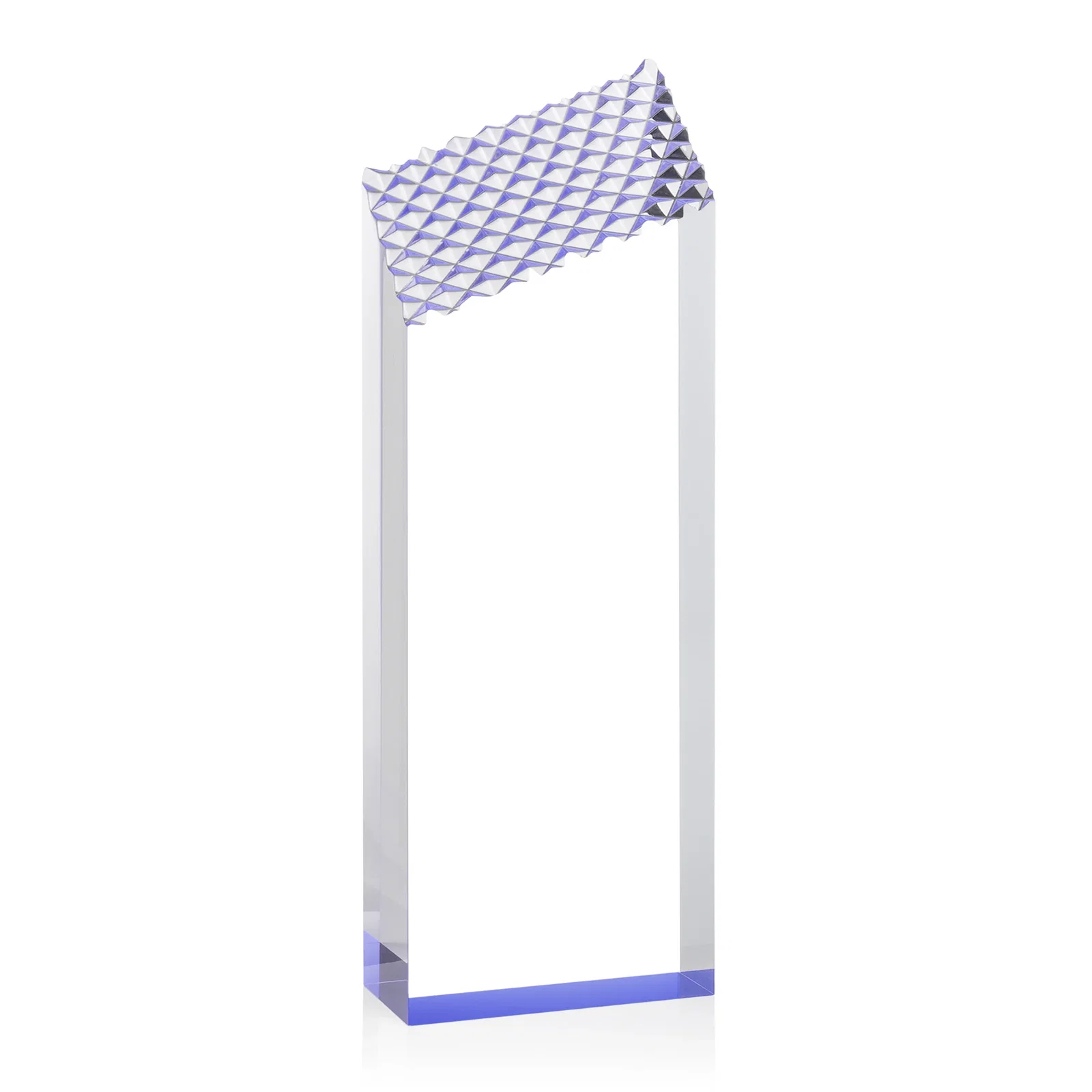 Promotional Acrylic Tower Award with Faceted Textured Top for volunteer appreciation