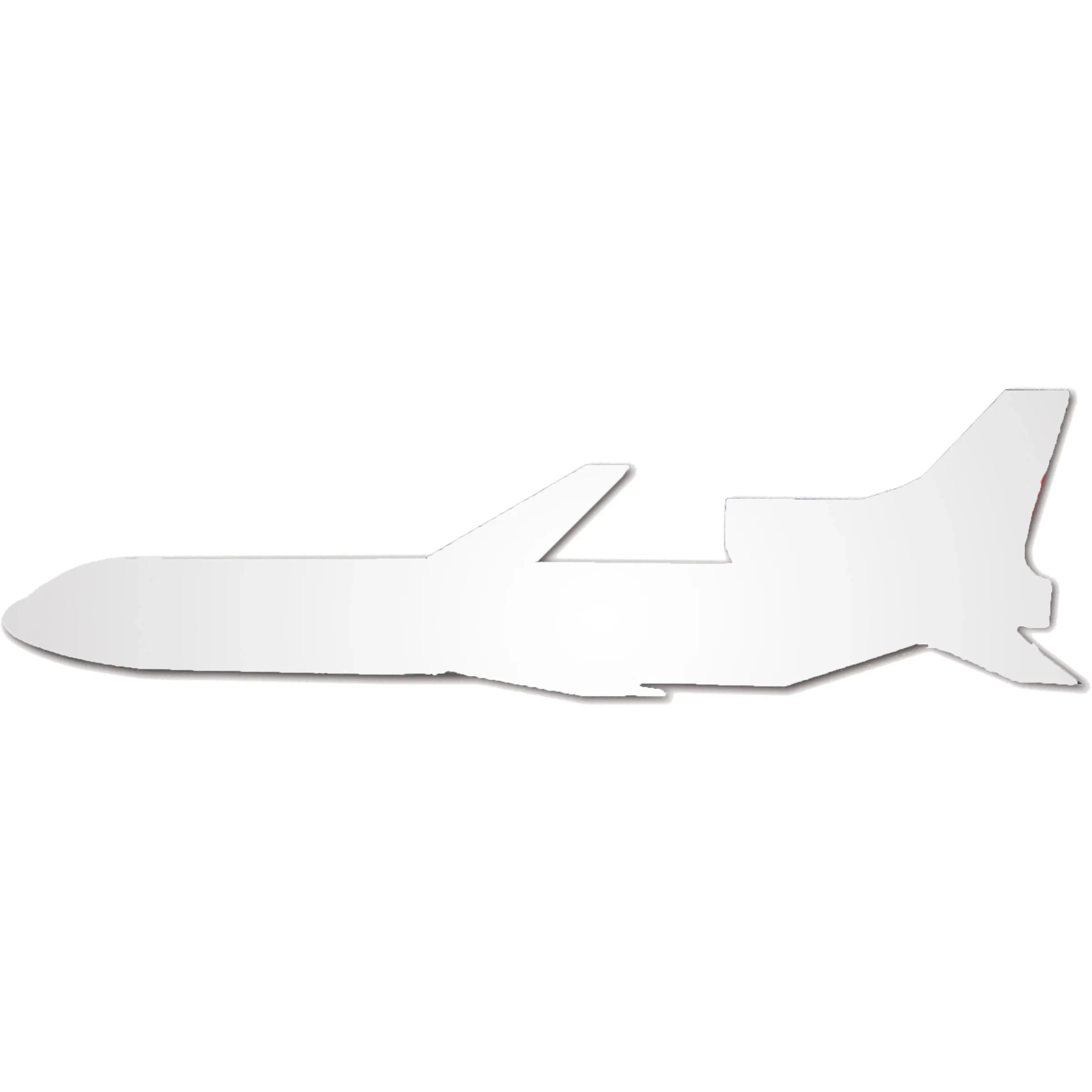 Side profile of a sleek paper plane ready to throw