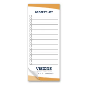 25 Page 3-1/2 x 8-1/2 Inch Full Color Note Pad with Magnet