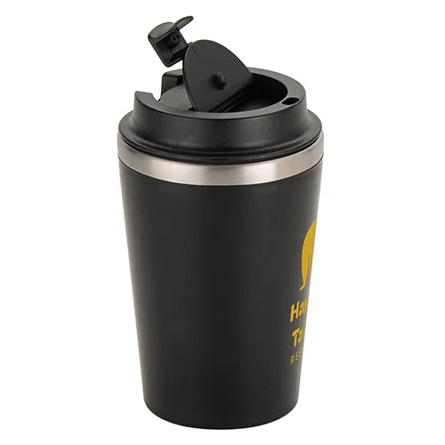 Paragon 12 oz recycled tumbler with custom logo, front view