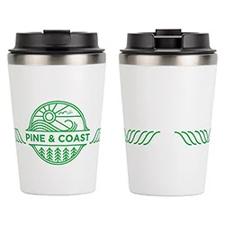 Paragon 12 oz recycled tumbler with lid, full view