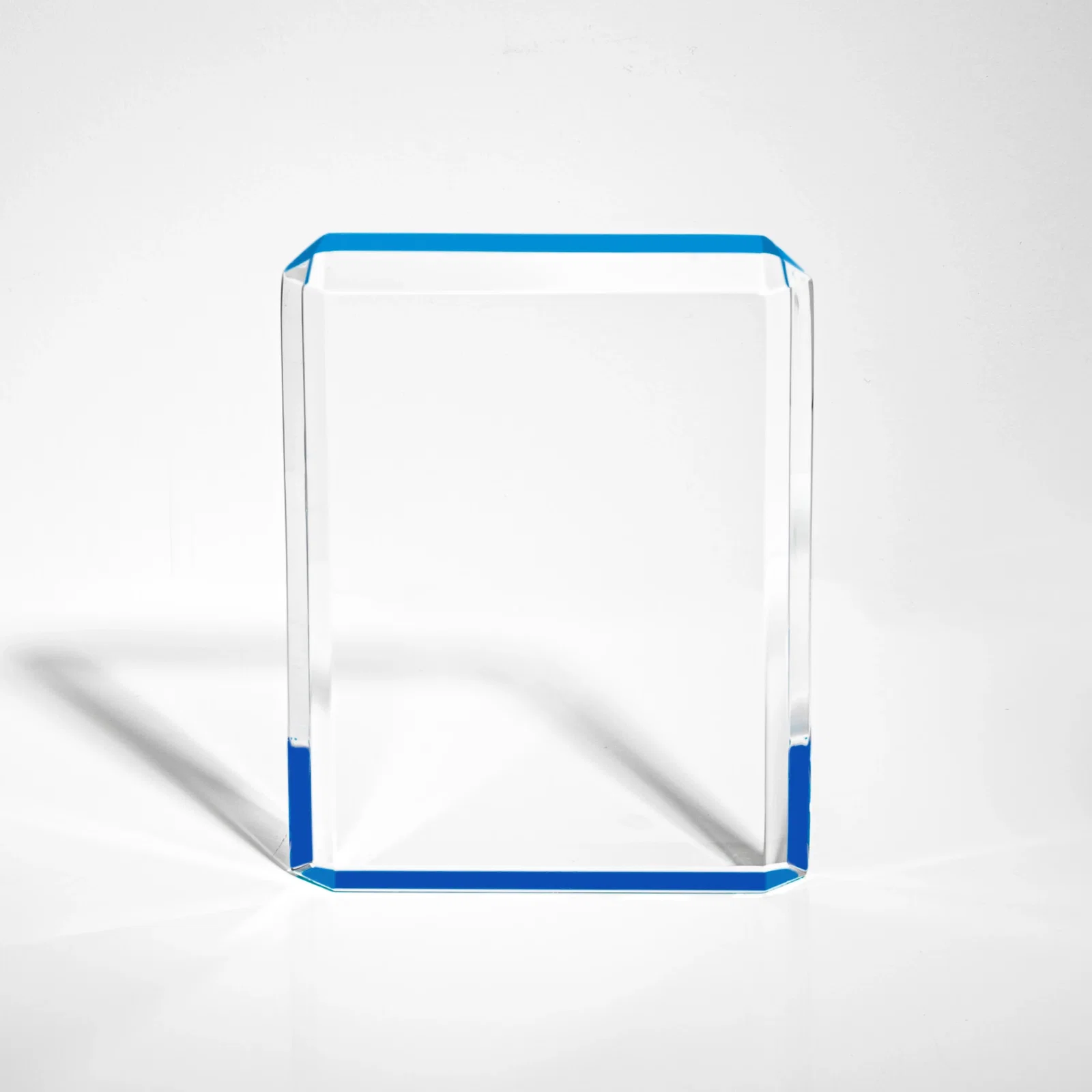 Custom Faceted Acrylic Award with Ice Blue Reflector Base for safety achievement programs
