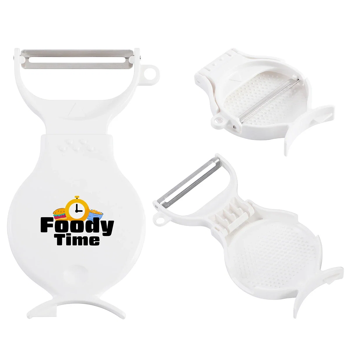 Side profile of the promotional Pare 3-in-1 Peeler & Grinder
