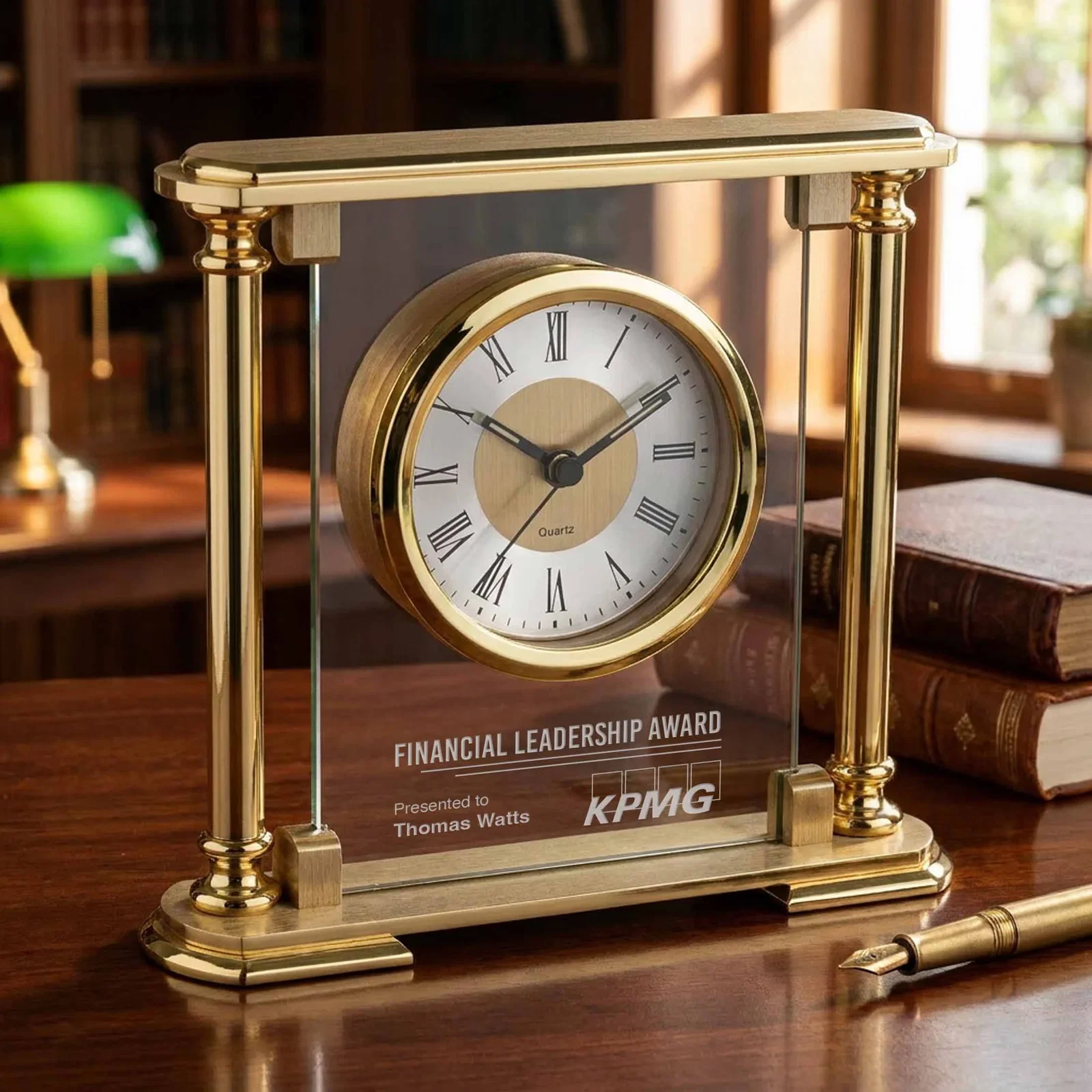 Custom Gold Parkington Mantle Clock — view 2