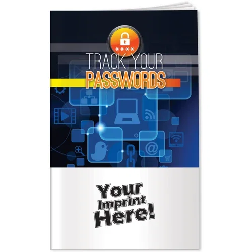 Password Tracker Booklet cover, pocket book for recording website usernames and passwords