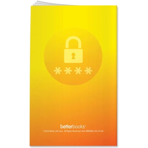 Password Tracker Booklet open to lined interior pages for logging login credentials