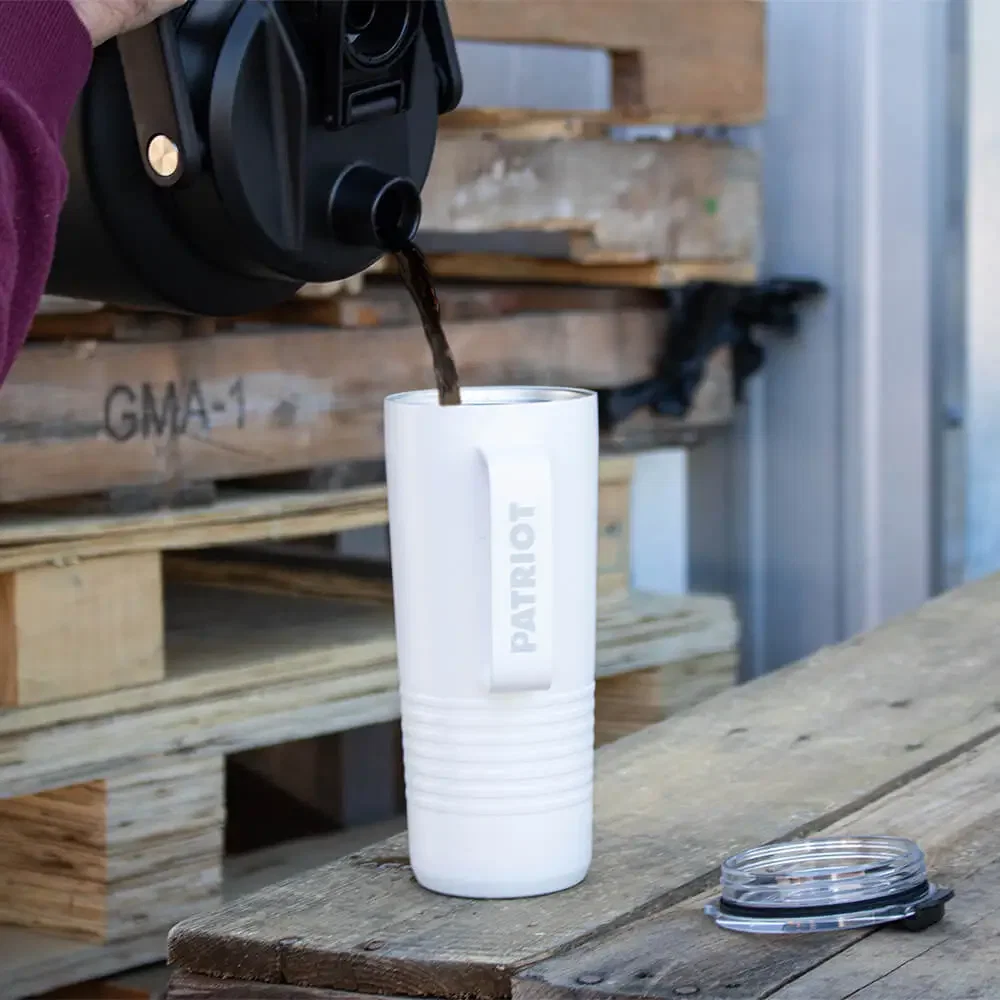 Patriot 19oz Travel Mug in use
