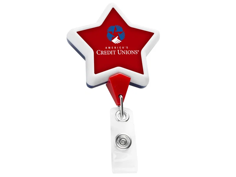 Patriot ID Badge Reel with 360º Swivel Alligator Clip (Available in 6 Shapes) — view 6