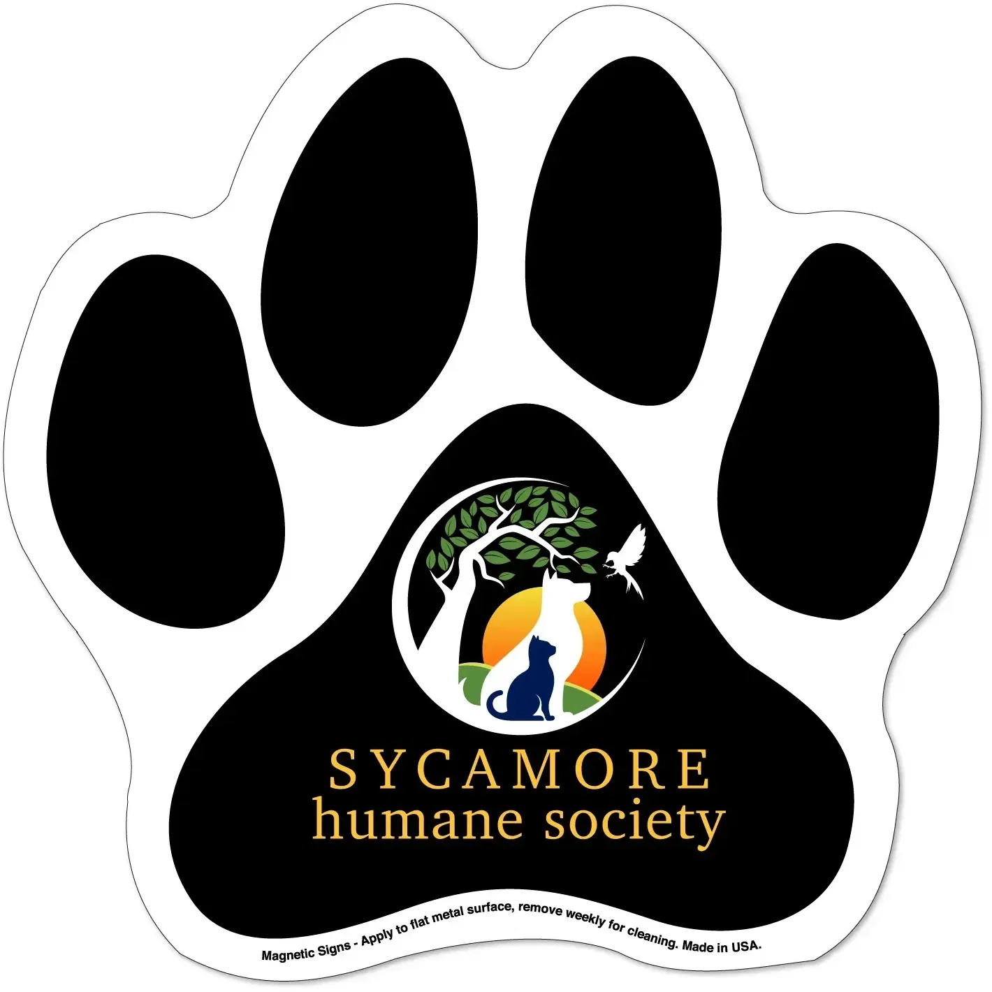 Custom Magnetic Paw Print Signs (6" x 6" Magnetic Sign)