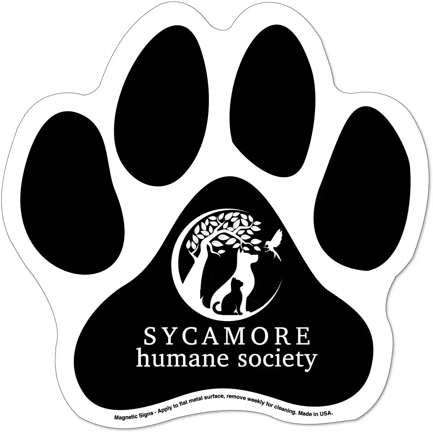 Custom Magnetic Paw Print Signs (6" x 6" Magnetic Sign) — view 2