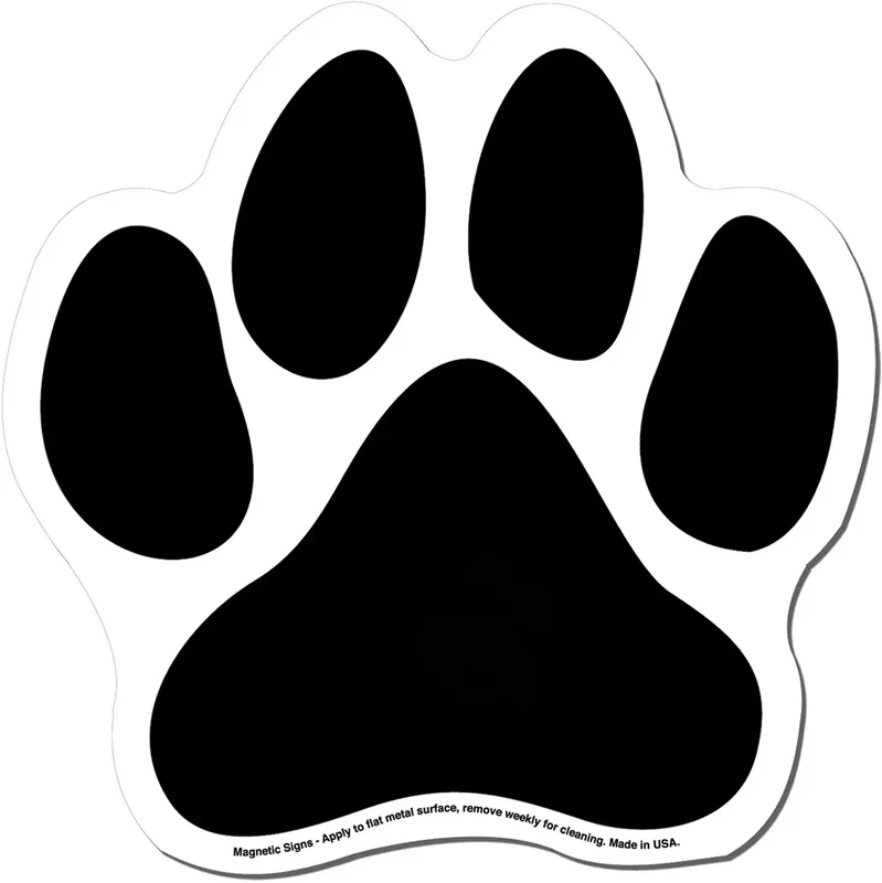 Custom Magnetic Paw Print Signs (6" x 6" Magnetic Sign) — view 4
