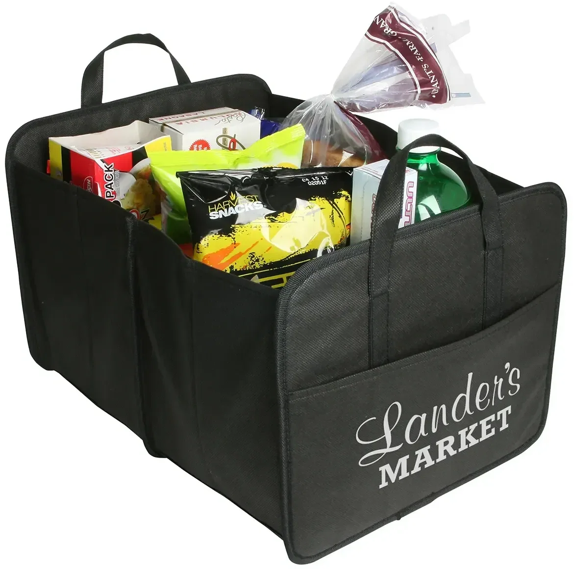 Payload collapsible custom trunk organizer with logo branding, front view