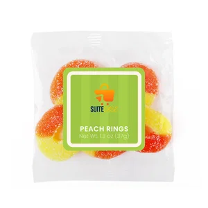 Albanese Gummi Peach Rings Candy, 1.3 oz Taster Packet
