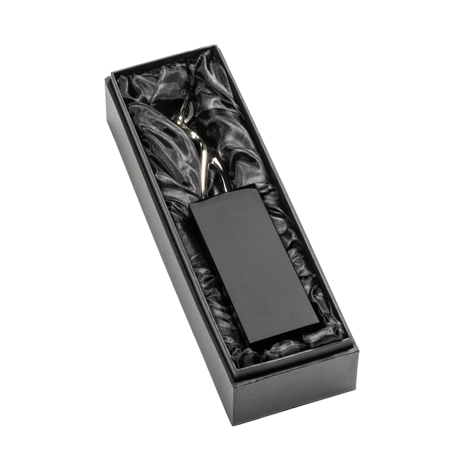 Custom Cast Metal Golfer Award on Black Optical Crystal Base for retirement presentations