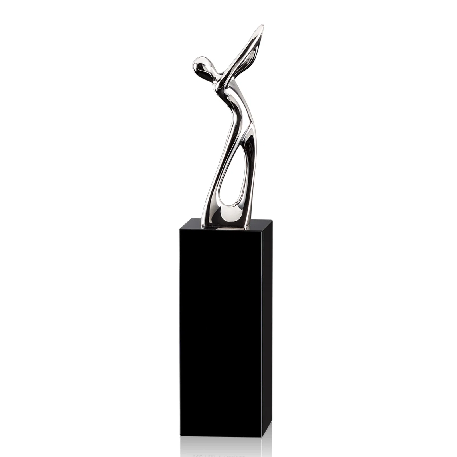 Custom Cast Metal Golfer Award on Black Optical Crystal Base for team milestone celebrations