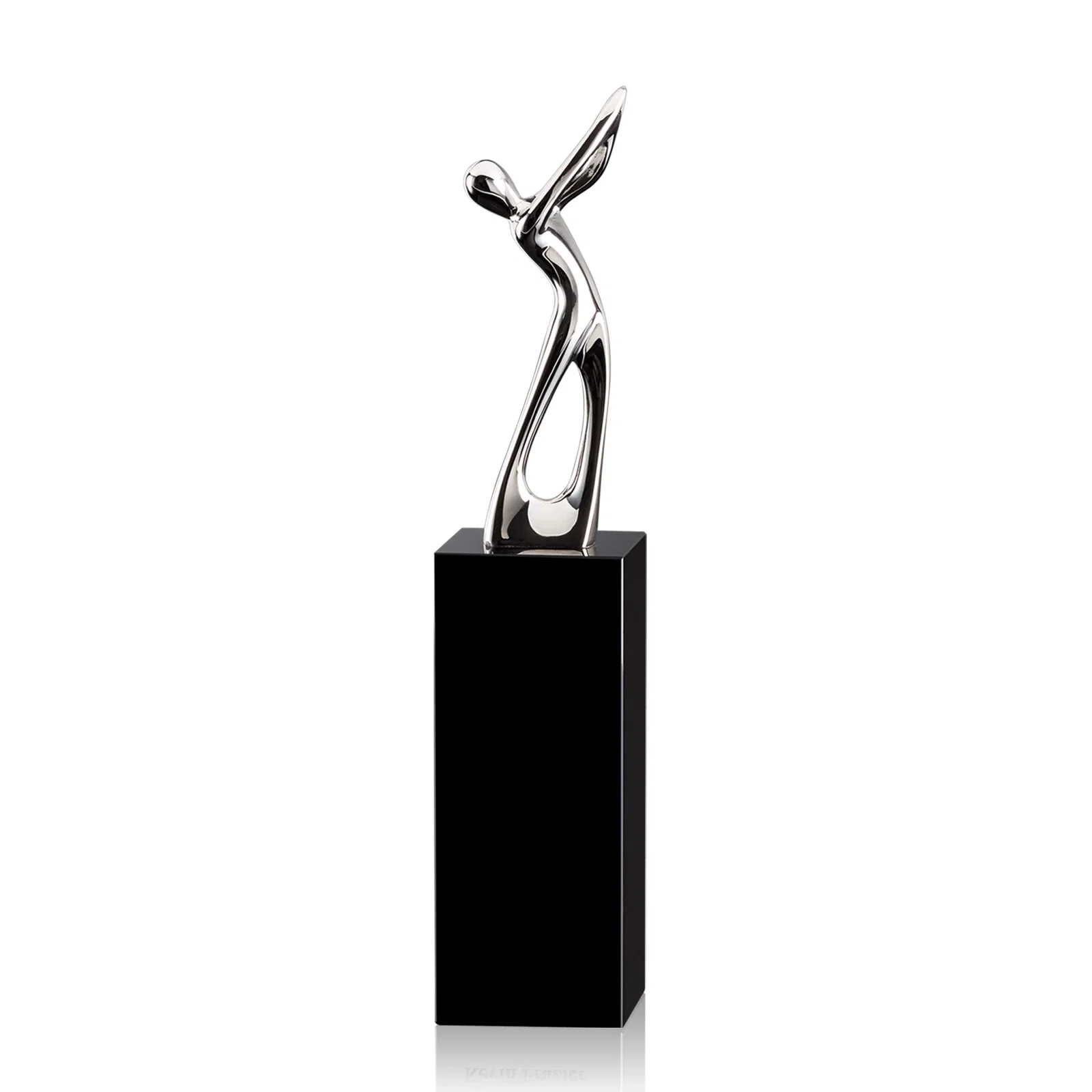 Custom Cast Metal Golfer Award on Black Optical Crystal Base for donor appreciation