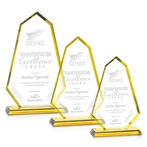 Starfire Crystal Elongated Polygon Award with Colored Edges