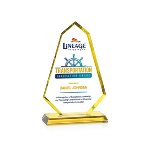 Starfire Crystal Elongated Polygon Award with Colored Edges