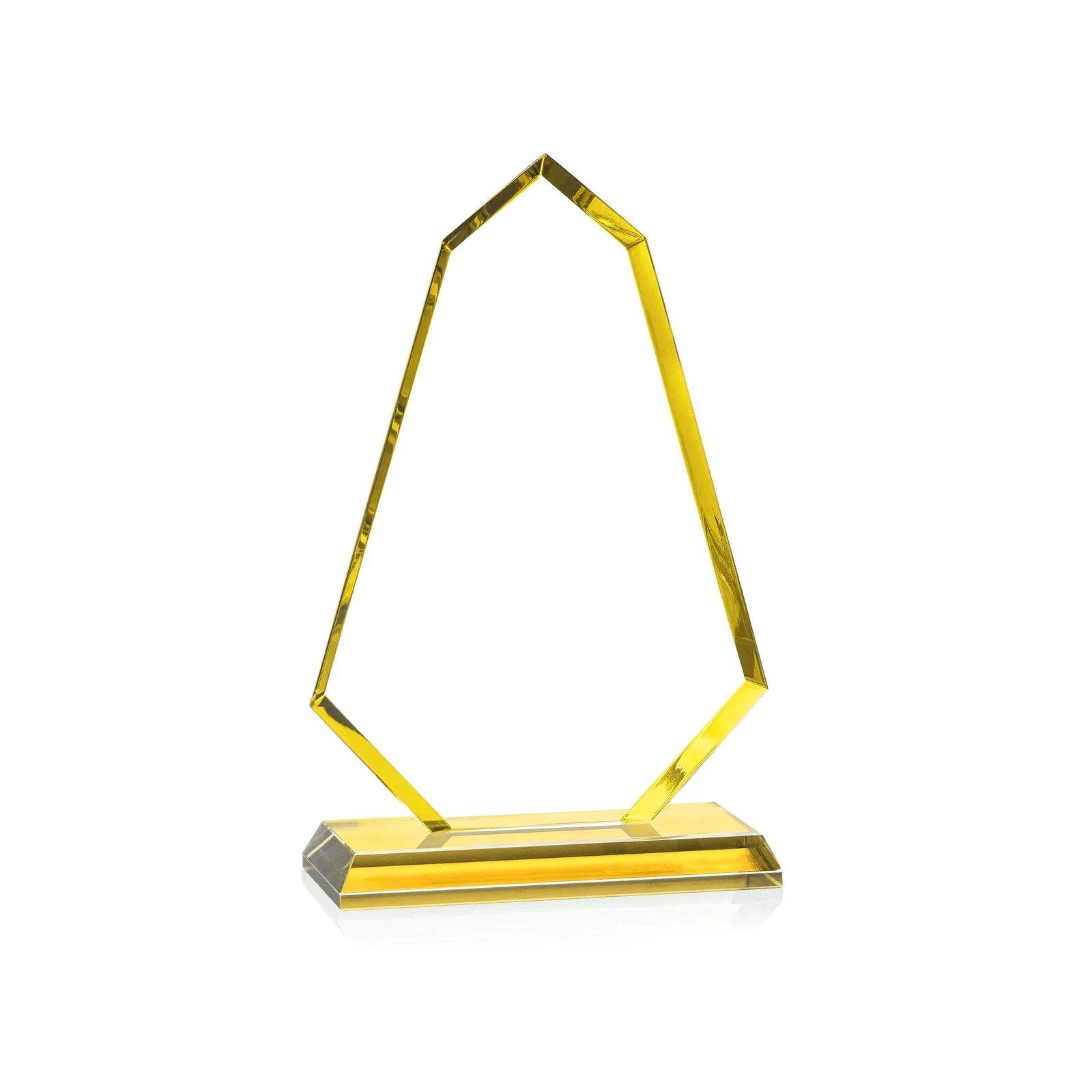 Promotional Starfire Crystal Elongated Polygon Award with Colored Edges, awards for volunteer appreciation