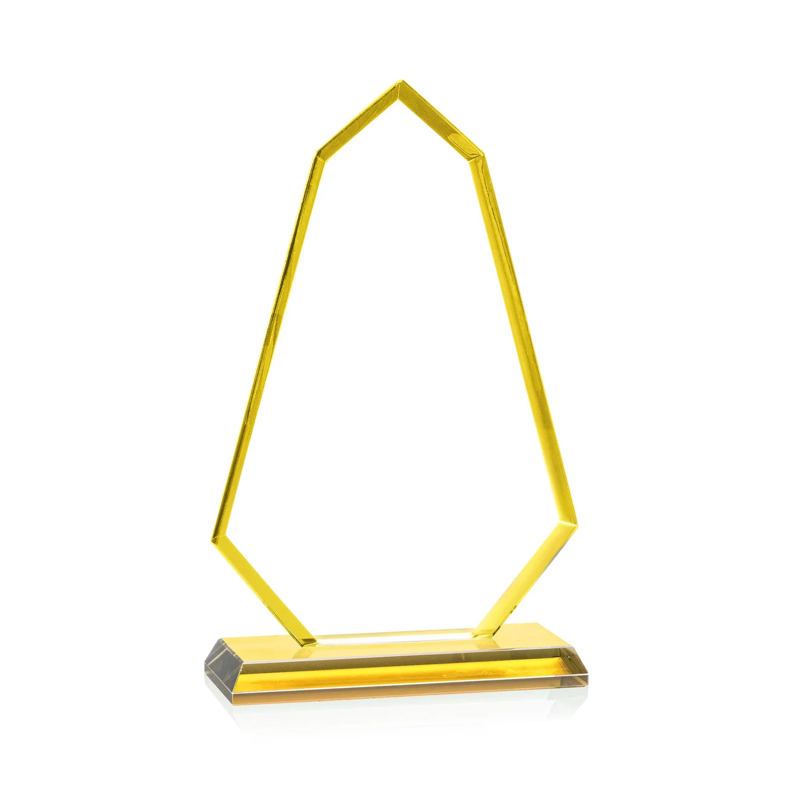 Promotional Starfire Crystal Elongated Polygon Award with Colored Edges, awards for dealer and partner awards