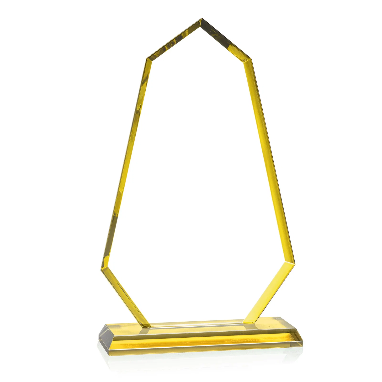 Promotional Starfire Crystal Elongated Polygon Award with Colored Edges, awards for company anniversary events