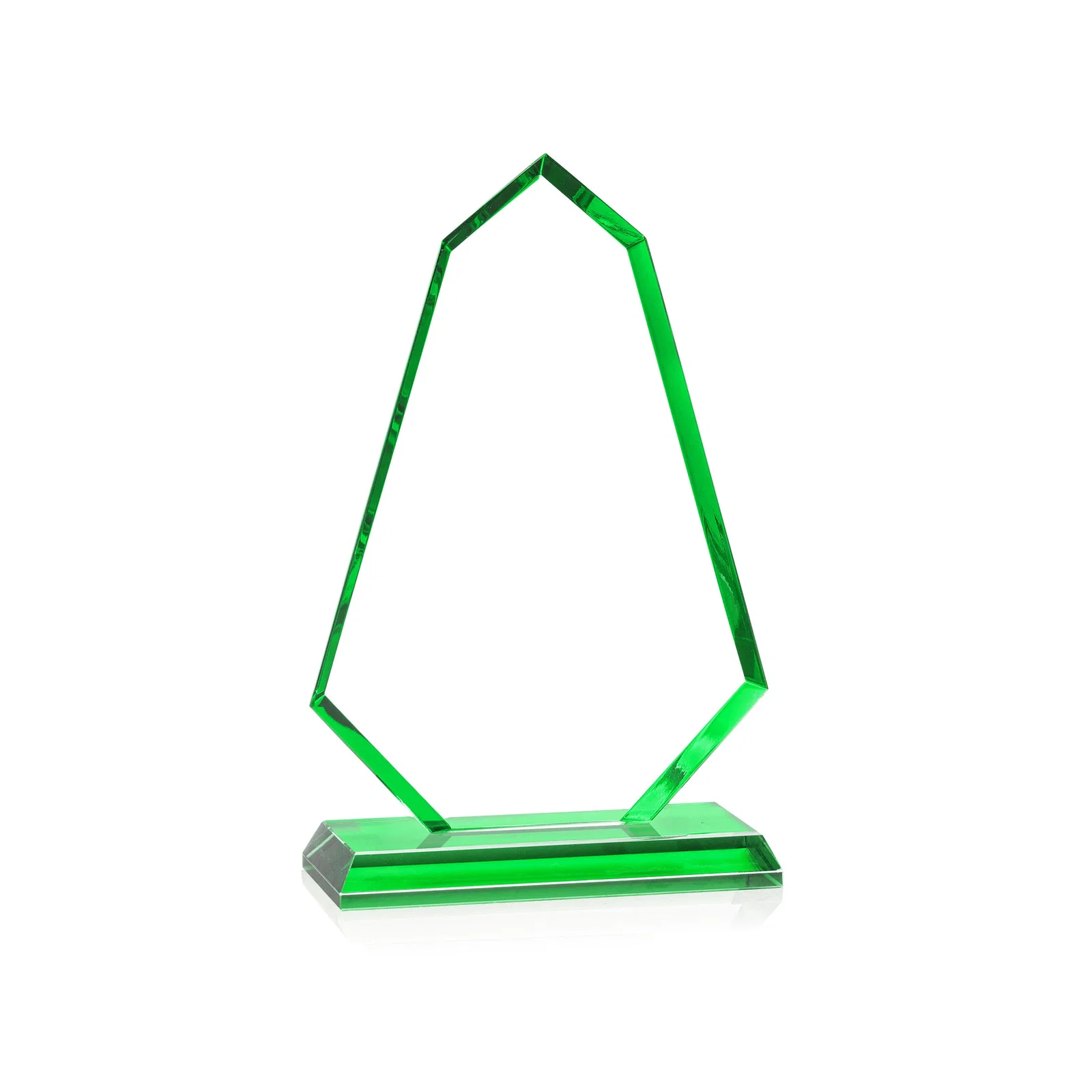 Branded Starfire Crystal Elongated Polygon Award with Colored Edges, awards for employee recognition