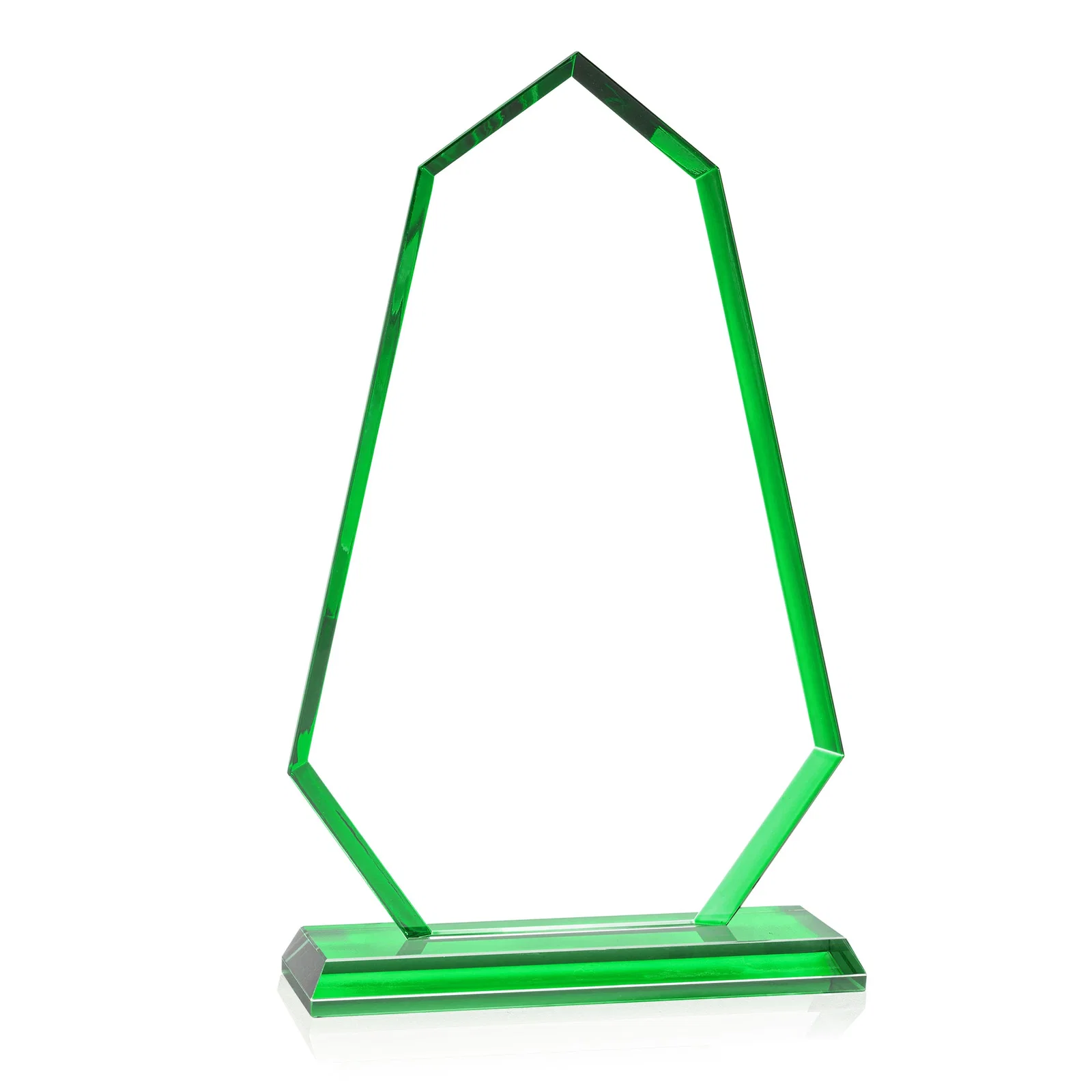 Branded Starfire Crystal Elongated Polygon Award with Colored Edges, awards for service anniversary gifts