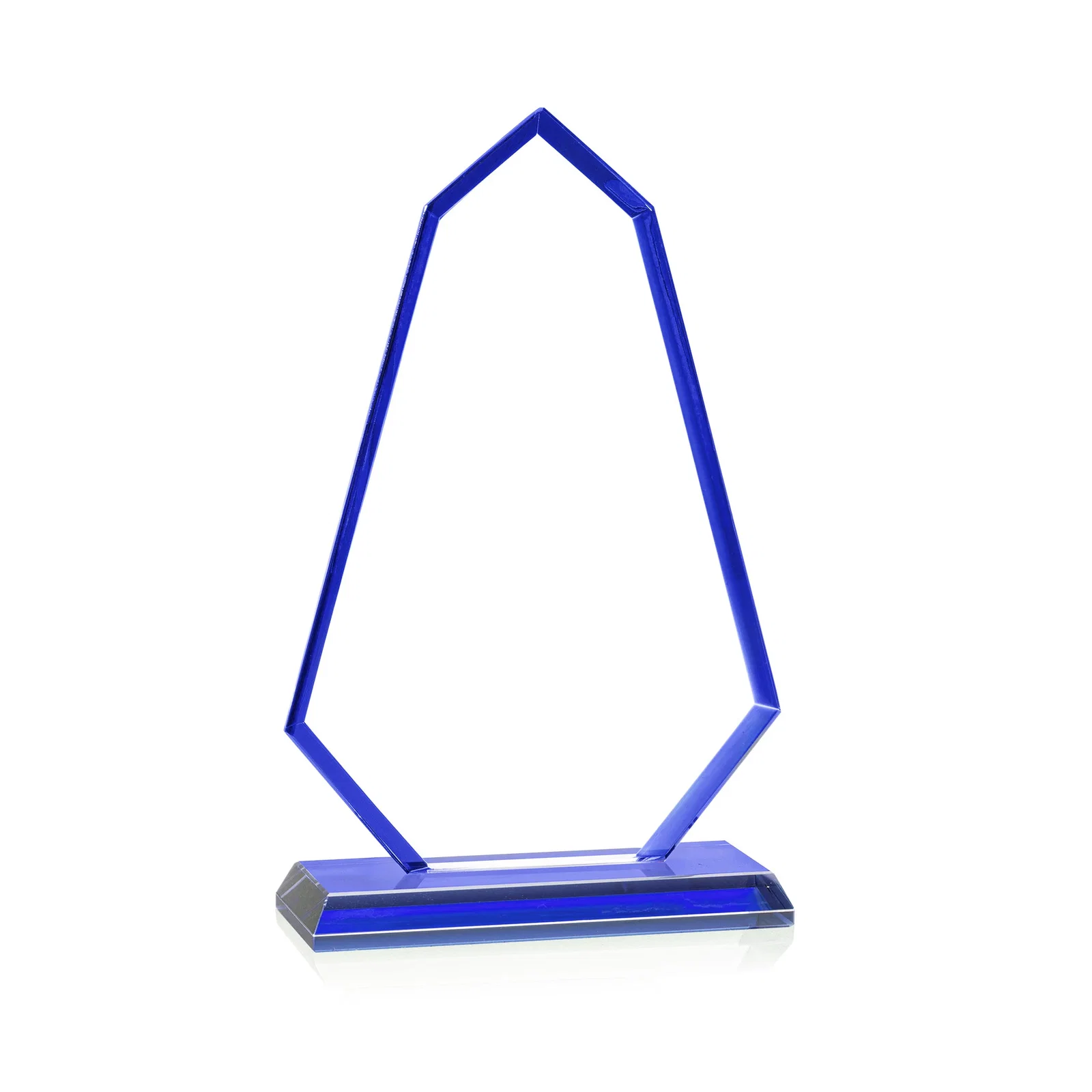 Branded Starfire Crystal Elongated Polygon Award with Colored Edges, awards for retirement presentations