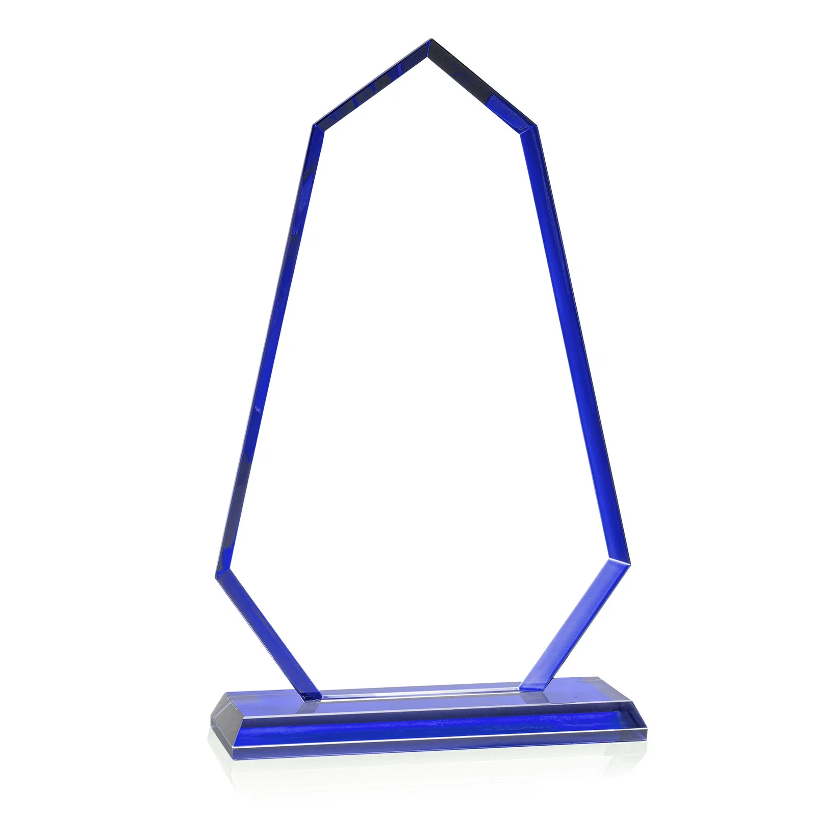 Branded Starfire Crystal Elongated Polygon Award with Colored Edges, awards for team milestone celebrations