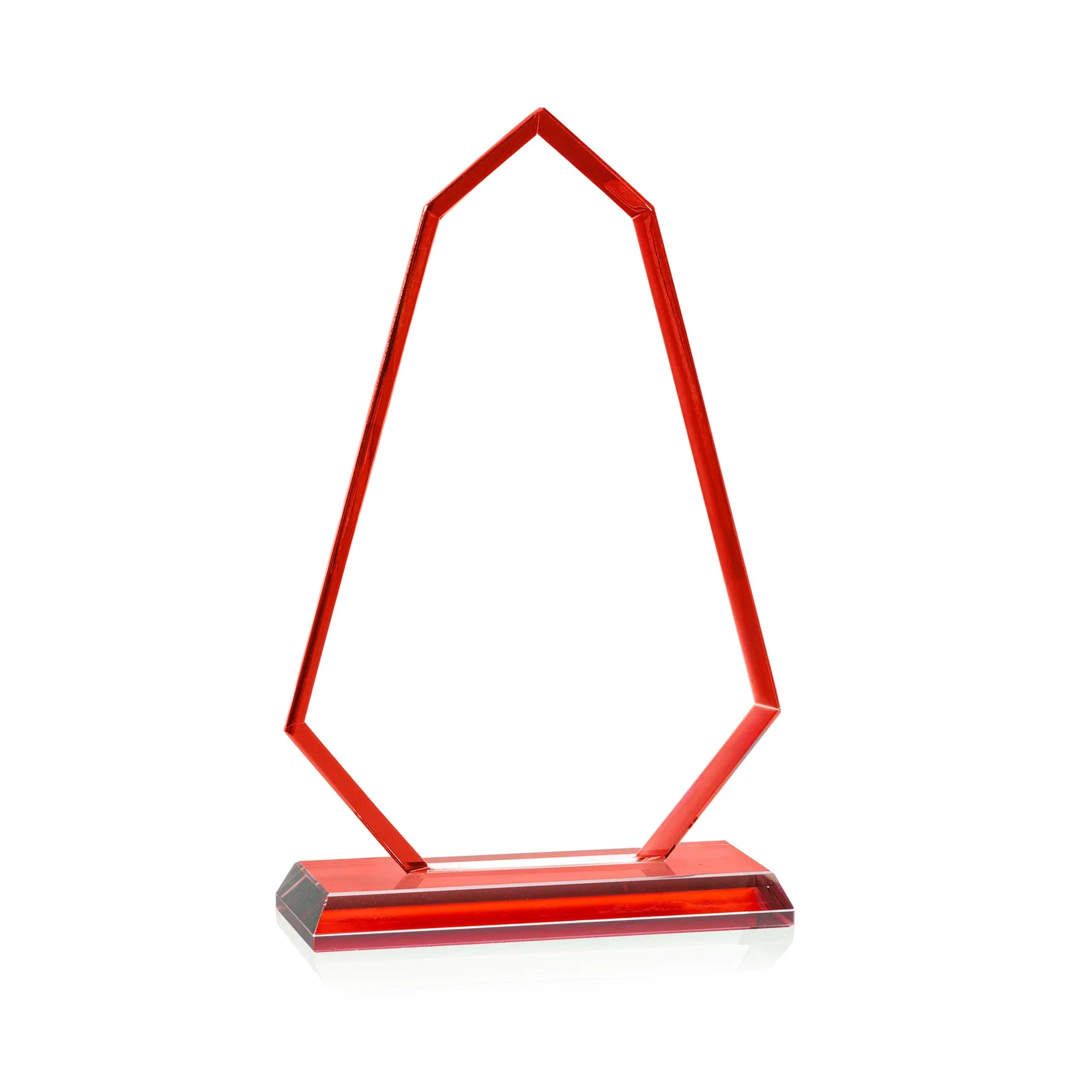 Branded Starfire Crystal Elongated Polygon Award with Colored Edges, awards for graduation ceremonies