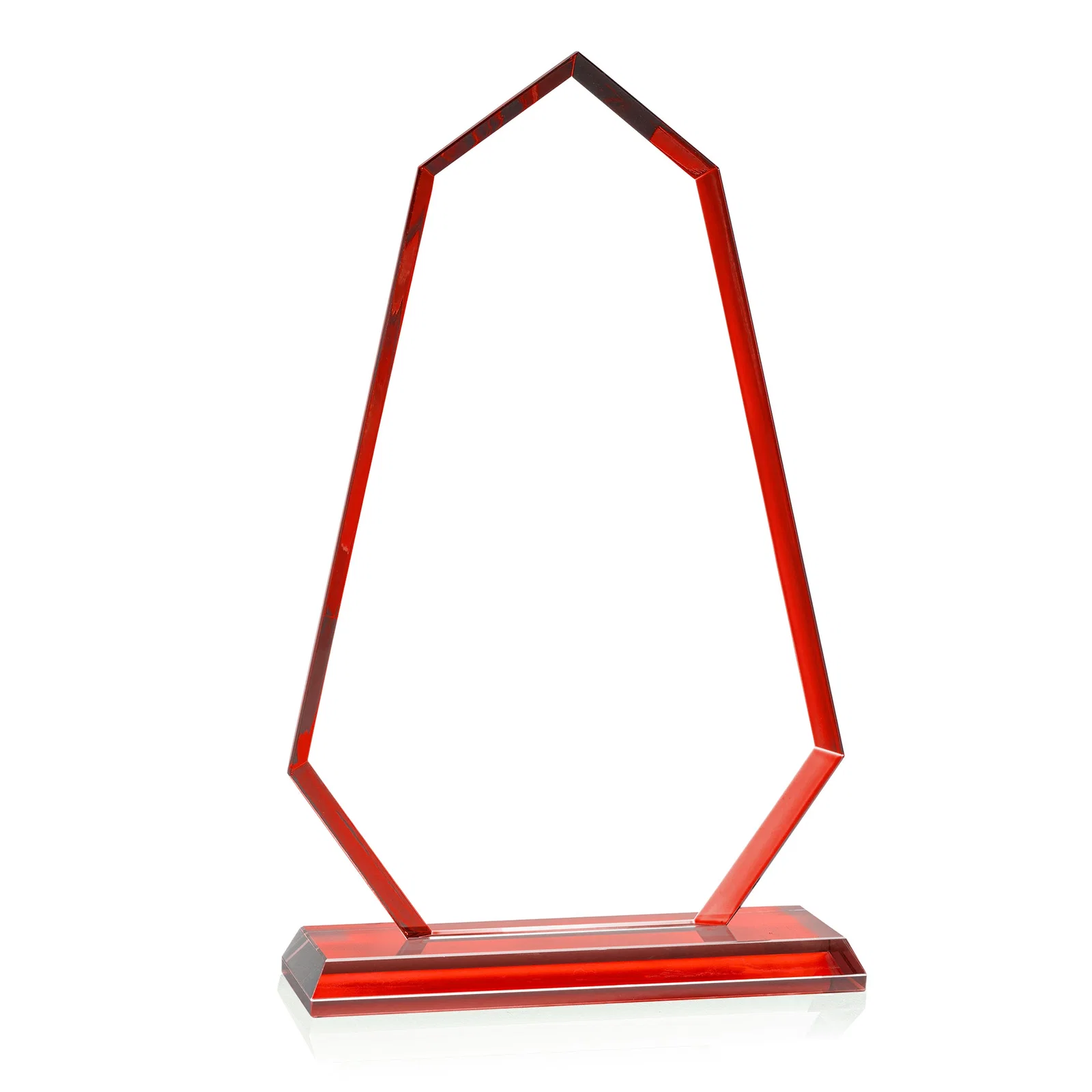 Branded Starfire Crystal Elongated Polygon Award with Colored Edges, awards for safety achievement programs