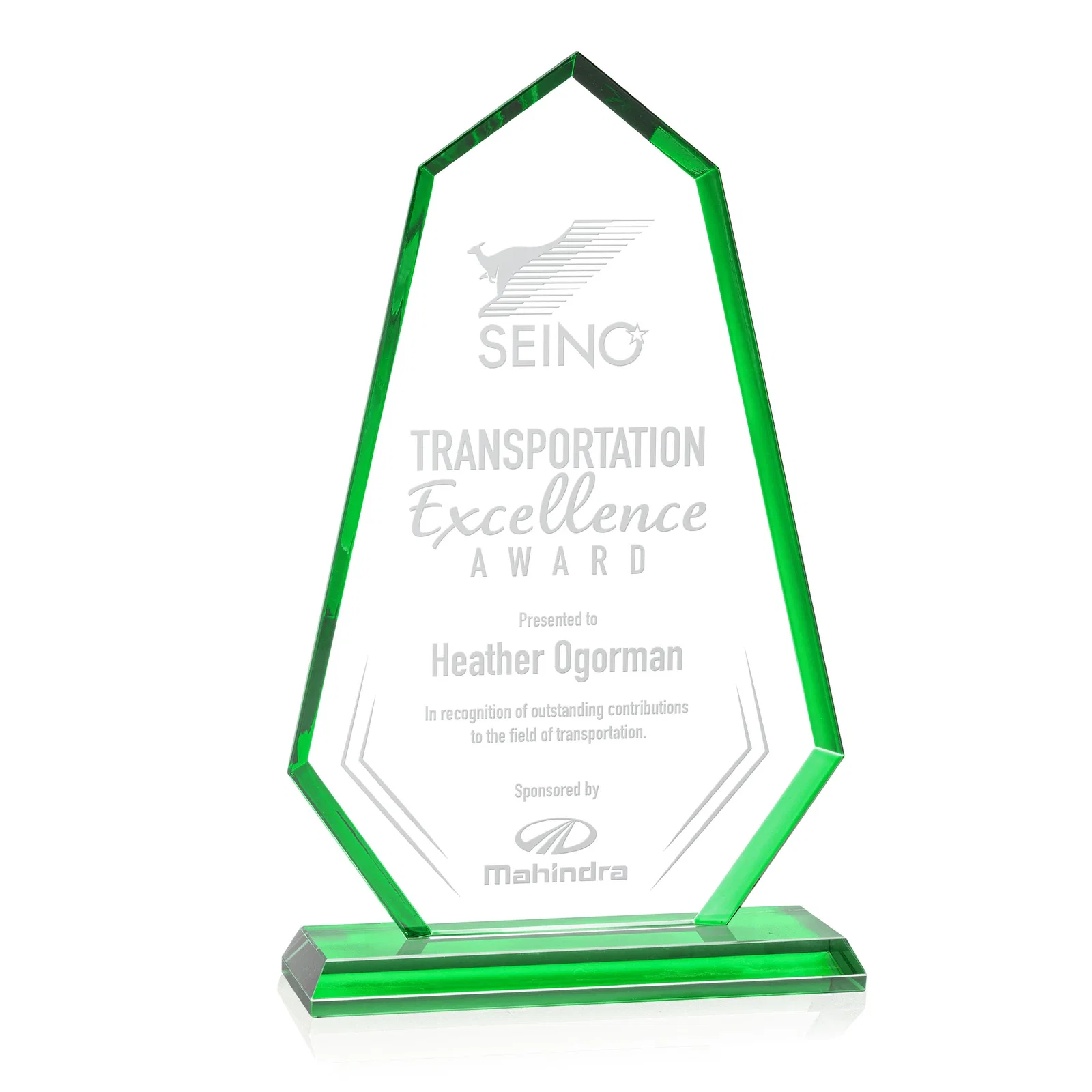 Custom Starfire Crystal Elongated Polygon Award with Colored Edges, awards for graduation ceremonies
