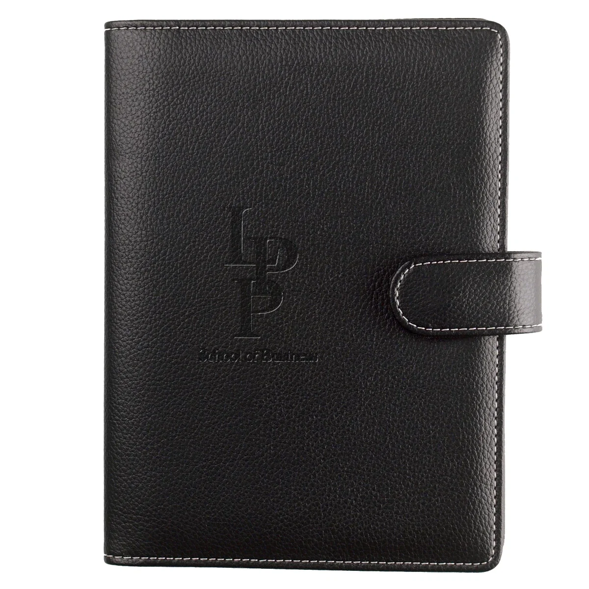 Side profile showing how slim the portfolio sits closed