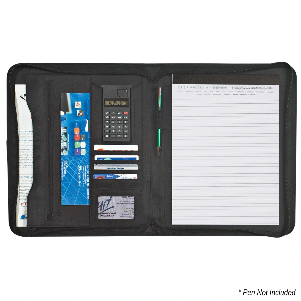 Held up to show scale with the built-in calculator in view