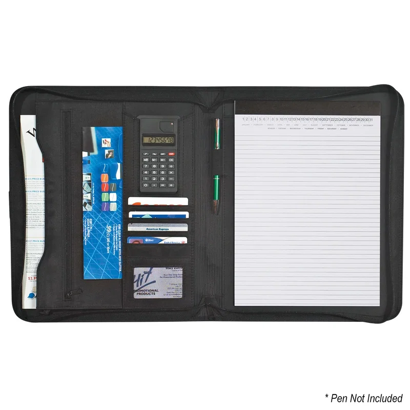 Pebble Grain Zippered Portfolio w/ Calculator — view 2
