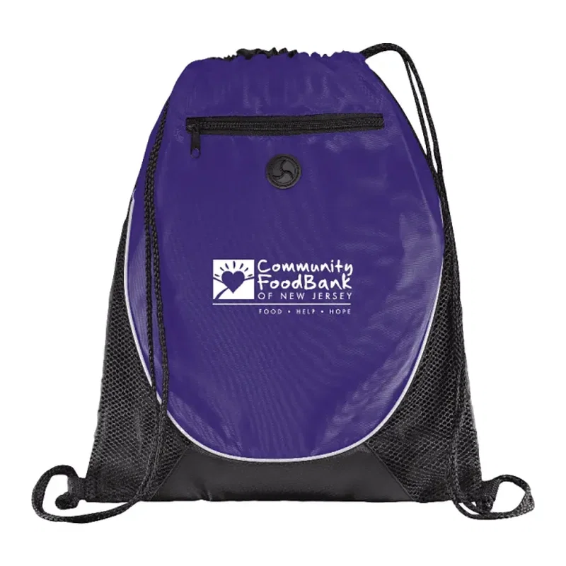 Custom Peek Drawstring Bag with Earbud Port — view 3