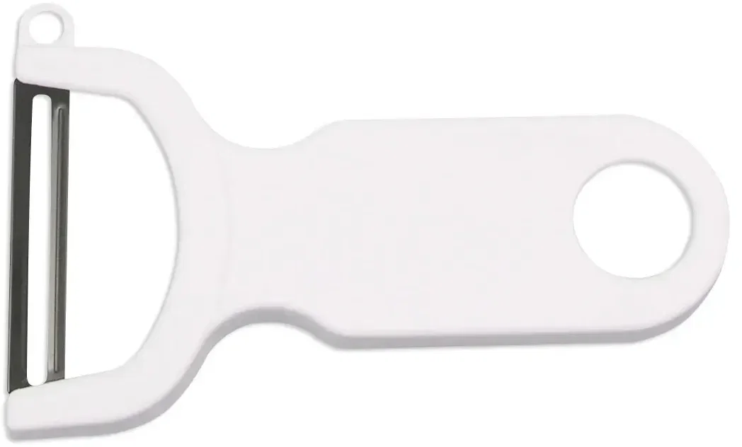 Peeler-Pal Vegetable Peeler. Stainless steel vegetable peeler with vinyl blade guard for grocery store giveaways, view 2